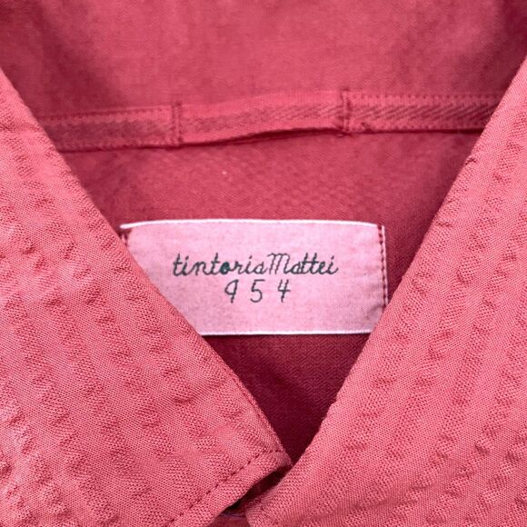 $245 Tintoria Mattei NWT Men's Size L 41 Textured Button Down Shirt Regular - Picture 6 of 11